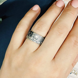 F670 Vintage Silver Plated <b>Cartoon</b> <b>Ring</b> Unisex Fashion Gift Jewelry - Product Image 4