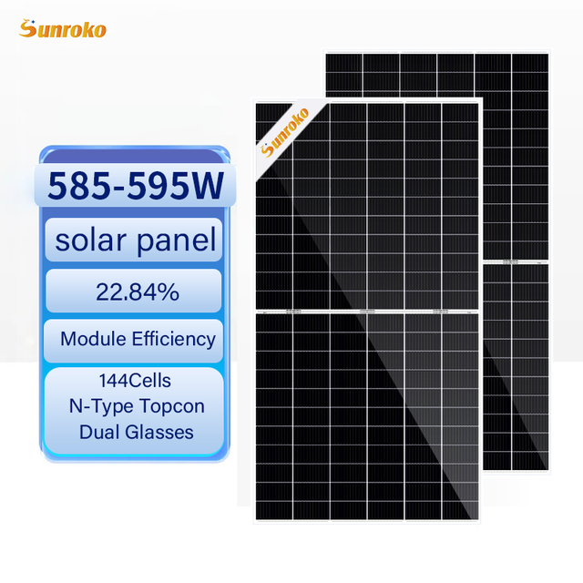 Premium Hjt Solar Panel 585W 590W 595W Bifacial Solar Panel Commercial Power Eu Warehouse
