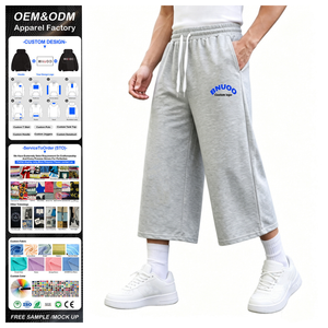 <span class=keywords><strong>Pantaloni</strong></span> <span class=keywords><strong>Capri</strong></span> da Uomo Personalizzati 100% Cotone con Grafica, <span class=keywords><strong>Pantaloni</strong></span> Lunghi 3/4 a Gamba Larga, Taglie Grandi, Streetwear Hip Hop di Alta Qualità - Product Image 1