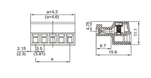 डेर्क्स YC420-350/381 पिच 3.5mm/3.81MM 2-24पोल 12A ac300V प्लग करने योग्य स्क्रू टर्मिनल ब्लॉक तार के लिए टर्मिनल ब्लॉक में प्लग करें