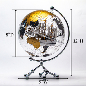 Wellfun 8 pouces 20CM Globe <span class=keywords><strong>du</strong></span> <span class=keywords><strong>monde</strong></span> avec voilier Transparent illuminé décoratif <span class=keywords><strong>carte</strong></span> <span class=keywords><strong>du</strong></span> <span class=keywords><strong>monde</strong></span> pour bureau décor Globes - Product Image 6