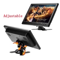 (Stock en EE. UU./UE/Reino Unido) Podofo Monitor de Coche LCD HD de 10.1" y Mini Pantalla a Color para TV o Computadora con 2 Entradas de Video y Monitor de Seguridad