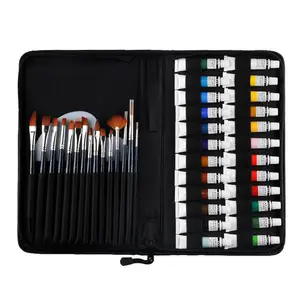 Xin Bowen Nylon 24 Farben Künstler Acrylfarbe Kit Pinsel Set Künstler Paint Kit