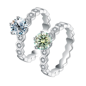 1ct Brilliant Cut Moissanite Eternity Band Tension Set 925 Sterling <b>Silver</b> Wedding <b>Ring</b> for Women <b>Men</b> - Product Image 1
