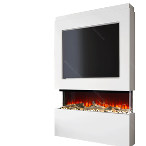Nouvelle cheminée électrique avec 50/60/72/86 verre miroir <span class=keywords><strong>3</strong></span> <span class=keywords><strong>faces</strong></span> réaliste 1500W LED flamme braises lumineuses WIFI APP français anglais - Product Image 5