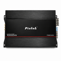 Amplificateur audio de voiture 4 canaux classe AB 80W x 4 RMS 4 Ohm, pontable 170W x 2, avec crossover pleine gamme, basses renforcées et télécommande