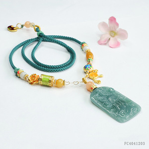 Collar de Jade con Colgante de Esmeralda Azul del <span class=keywords><strong>Dios</strong></span> de la Riqueza, Ximang 2026, Venta al por Mayor de Fábrica S4041203 - Product Image 1