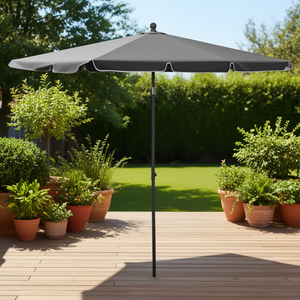 Ombrellone da Giardino Antracite 2,7 M con Palo in Acciaio Inox, Inclinazione Manuale, Design Contemporaneo per Esterni - Product Image 2