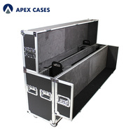 APEX CASES - Étui en aluminium personnalisé avec roulettes pour moniteur à écran plat LED LCD Plasma TV double 43-50 pouces, étui de transport réglable, étui de vol