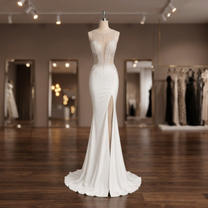 Vestido de Noche Largo sin Mangas de Alta Gama, Confeccionado con Tela Importada de Primera Calidad para Eventos Elegantes, Cócteles y Receptions Formales - Product Image 1