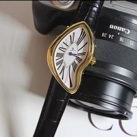 Montre de luxe Alien Leaf en quartz, boîtier en alliage japonais, bracelet en cuir, cadran à aiguilles en cristal, édition limitée, étanche