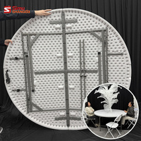 Ensemble de table et de chaises pliantes en plastique blanc de haute qualité pour 6 à 8 personnes, idéal pour les événements de jardin