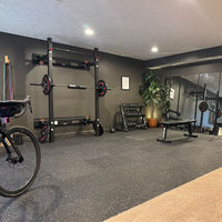 Tapete de Goma para Equipo de Ejercicio, Superficie de Goma Mejorada y Espuma EVA de Alta Densidad, Tapete de Gimnasio Grande con Piezas Encajables