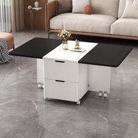 Nouveau design petite table d'appoint pliante multifonctionnelle pour la maison table basse à manger en bois mobile roues de meubles de maison
