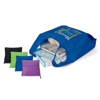 Sac à provisions pliable en polyester en tissu non tissé personnaliser sac recyclé pliable sacs à provisions pliables avec poches
