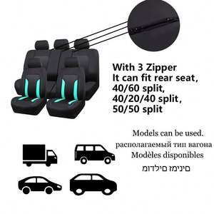 Accesorios para Automóviles, Juego Completo de Fundas de Asiento de Coche de Poliéster, Protectores Universales para Asientos de Coche, Fundas de Tela para Interiores de Automóviles - Product Image 6