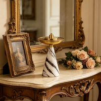 Brûleur d'encens en marbre naturel multi-usages, brûleur de Bakhoor pour cônes, bâtonnets, sauge, brûleur Mubkhar pour la décoration de la maison, le yoga