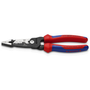 Alicates multifunción para electricistas KNIPEX 13 72 200 ME SB, modelo métrico, con mangos multicomponentes negros - Product Image 1