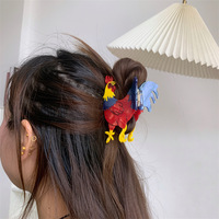 Pince à cheveux créative tendance, design requin moyen, motif animal de dessin animé, accessoire coq pour la décoration des cheveux