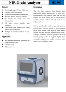 OPTOSKY IR2300 - Yakın Kızılötesi Tahıl Analizörü - Tarımsal üretimde tahıl kalitesini değerlendirmek ve yönlendirmek için kullanılır - Product Image 4