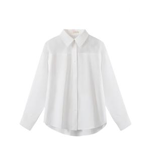Camicetta <span class=keywords><strong>Elegante</strong></span> da Donna in Cotone con Pizzo Traforato Stile Francese Primavera 2026, Manica Lunga, Certificata GOTS, Bianca/<span class=keywords><strong>Nera</strong></span> - Product Image 4