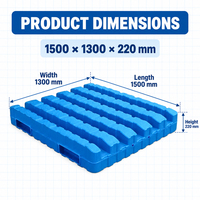 Palette en plastique empilable 1500*1300mm, gain de place pour entrepôt et expédition maritime