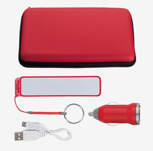 Kits de voyage de luxe personnalisés avec batterie externe 2200 mAh, chargeur portable, kit de charge de voyage, cadeau promotionnel, vente en gros - Product Image 4