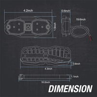 Luz LED de Techo Interior para Auto de 12V con Lente de Humo Blanco y Verde, Luz Ambiental de Lectura para UTV, RV, SUV y Camiones