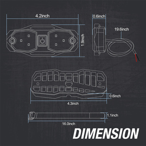 Lumière d'ambiance LED <span class=keywords><strong>de</strong></span> lecture <span class=keywords><strong>de</strong></span> carte pour intérieur <span class=keywords><strong>de</strong></span> voiture 12V, avec lentille fumée blanche et verte, pour UTV, VR, SUV, camions - Product Image 2