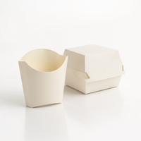 Scatole per Asporto in Carta per Alimenti - Set di Scatole Antigrasso per Patatine Fritte, Hamburger e Pollo, Logo Personalizzato, Ecologiche