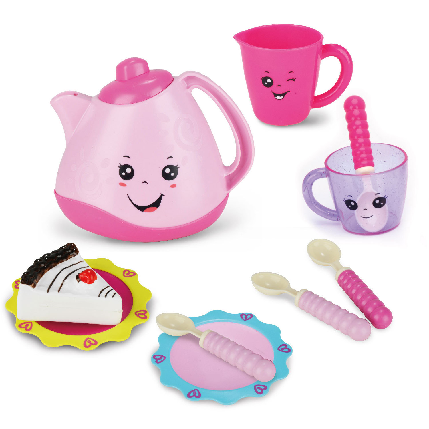 Play Dessert Kinder-Teeparty Set aus Plastik – 10-teiliges Set in Pink
