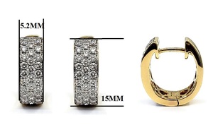 Pendientes de Aro Grandes y Exagerados de Oro Rosa de 18k con Diamantes Redondos de Alta Calidad para Fiesta de Cumpleaños o Boda - Product Image 2