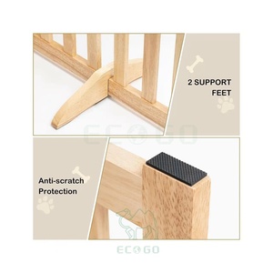 Valla de Seguridad Plegable Sólida para Mascotas, Moderna, Ecológica, de Madera, de 30 Pulgadas de Altura, Independiente, con 2 Patas de Soporte - Product Image 6