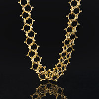 Nouveau Bijou de Mode Chaîne Lanterne Tressée Épaisse 15mm Bracelet 19mm Ensemble Collier Biais Or 18K en Acier Inoxydable pour Hommes et Femmes