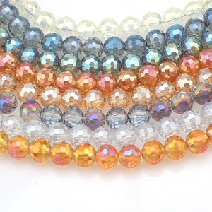 Perles de verre rondes facettées pour la fabrication de bijoux 10/12 mm Perles d'espacement en cristal en vrac pour pendentif charmant Bracelet Accessoires de bricolage - Product Image 1