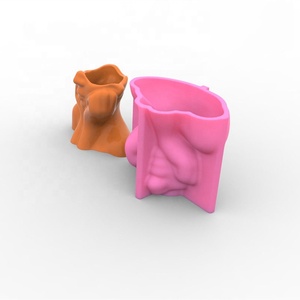 Molde de silicona para maceta de cara y mejillas, soporte de E-0001, para plantas en maceta, pegamento para hormigón de yeso - Product Image 5