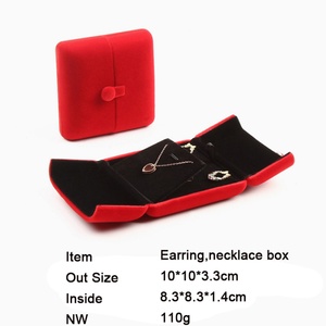 4-in-1 Double Door Velvet Jewelry Set <b>Box</b>, Customized Logo for Ladies - Product Image 5