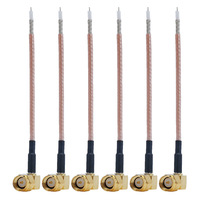 Câble d'extension simple RG316 SMA coudé mâle, adaptateur de raccordement et adaptateur d'antenne à tête à souder, connecteurs coaxiaux (RF)