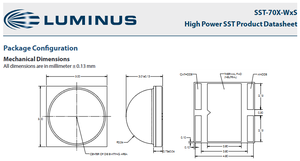 Chip LED Luminuss SST-70X-WxS de Alta Potencia, Blanco Frío, 6500k, 1200LM, CRI 90, Ángulo de Visión de 120°, Regulable - Product Image 6