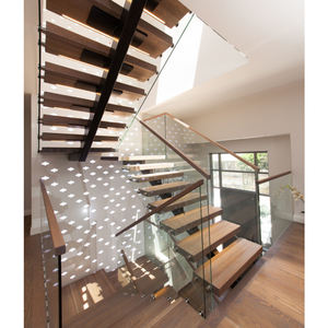 การออกแบบใหม่หินแกรนิตราคาโลหะที่ชัดเจนห้องใต้หลังคาพับขึ้นผนังบันไดสแตนเลสบันได - Product Image 2