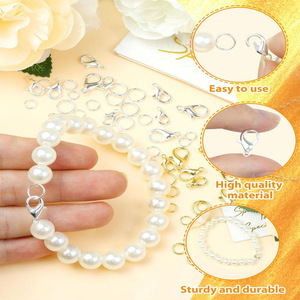 Juego de 400 piezas de accesorios para joyería DIY con cierre de langosta, ganchos y anillos chapados en aleación para la fabricación de pendientes y collares. - Product Image 4