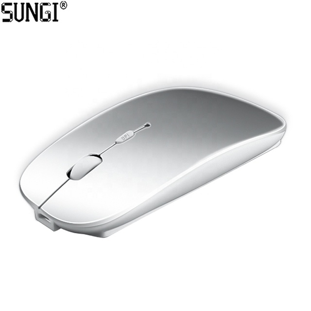 Wireless Rechargeable Silent  Mouse 2.4G Wifi and BT Dual Mode Mice for iPhone iPad Macbook