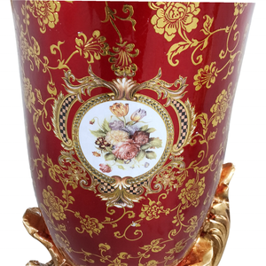 Maceta de flores con patrón de calcomanía roja, macetas suculentas <span class=keywords><strong>artificiales</strong></span>, suministros de fábrica directa - Product Image 4