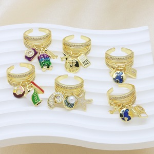 Anillo Ajustable de Moda con Incrustaciones de Circonio, Chapado en Oro de 18K, Certificado por Terceros, Regalo para Mujer, Oferta Especial <span class=keywords><strong>Queenie</strong></span> 2025 - Product Image 1