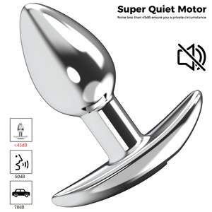 Remote Control Stainless Steel Metal <span class=keywords><strong>Anal</strong></span> Plug untuk Dewasa Desain Berbobot Dengan Permukaan Halus yang Dipoles dan Alas yang Melebar Plug <span class=keywords><strong>Anal</strong></span> - Product Image 5