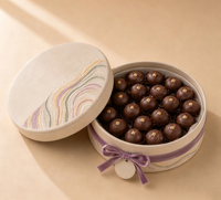 Boîte Cadeau de Luxe en Velours Brodé pour Mariage, Ramadan, Biscuits, Noix, Dattes, Chocolats et Bonbons, Personnalisable avec Nœud