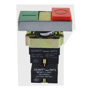 Interruptores de Botón Pulsador de Doble Cabezal Iluminados NP2 250V IP54 IK09 10A 1NO1NC para Parar y Arrancar - Product Image 2