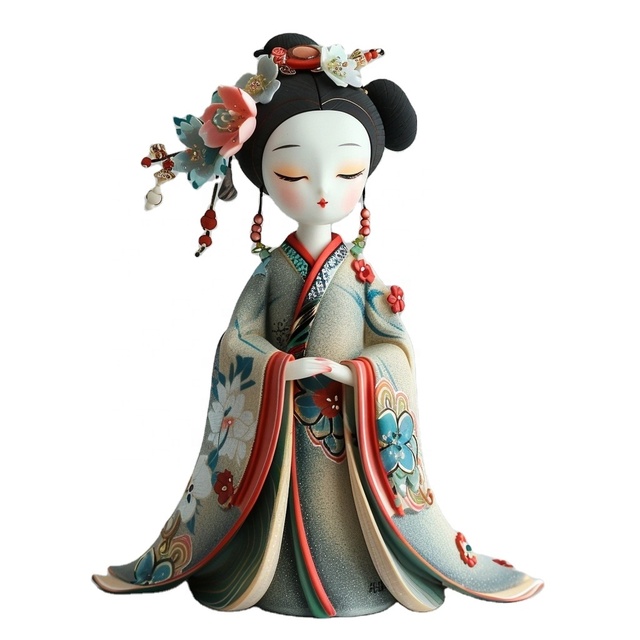 OEM 8cm Resin Action Figure Blind Box PVC National Style China Hanfu Doll Promotional Gift Toy