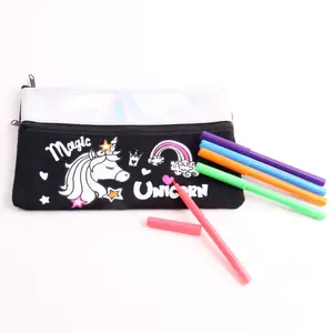 इंटरवेल कस्टम बड़ी क्षमता रंगीन कैनवास भंडारण पाउच उपहार पेन केस स्टेशनरी बैग धारक कक्षा के लिए