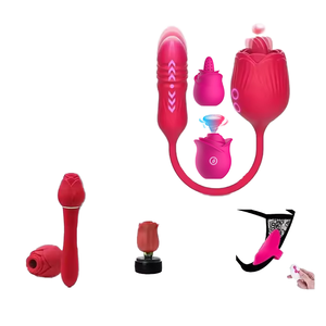 Rosa reale adulta 12 velocità G-Spot vibratore fiore Sex <span class=keywords><strong>Toy</strong></span> con funzione di succhiare Dildo giocattolo rosa reale Dildo - Product Image 1
